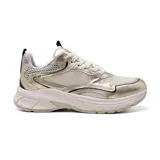 Zapatillas deportivas en color dorado, con diseño ligero y tecnología para mayor comodidad.
