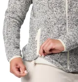 Campera polar Columbia Sweater Weather, color gris jaspeado, con cierre frontal completo, cuello alto y bolsillos laterales con cierre.
