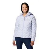 Campera Columbia Delta Ridge II para mujer, color azul marino, con capucha y cierre frontal. Cuenta con tecnología termorreflectante Omni-Heat™ y HeatSeal™ para mantener el calor, y Omni-Shield™ para repeler la humedad.