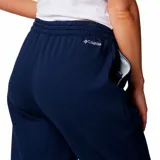 Pantalón de sudadera azul marino, con cintura elástica y puños en los tobillos.