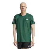 Remera de running color verde, de ajuste clásico con cuello redondo, fabricada con tejido AEROREADY que absorbe el sudor.