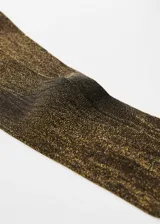 Medias de lycra color negro con hilos dorados de lúrex, marca MNG.