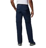 Pantalón de senderismo convertible en short, color negro, con cinturón marrón y múltiples bolsillos.