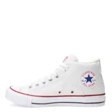 Championes Converse Chuck Taylor Tremont Street Mid, de lona blanca con detalles en rojo y azul en la suela.