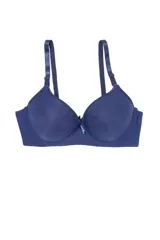 Soutien azul con breteles regulables y moño decorativo en el centro.