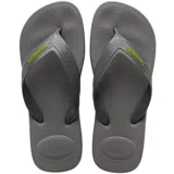Ojotas Havaianas Top Max Comfort color gris con logo verde.