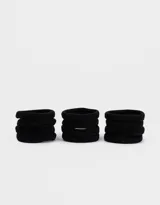 Set de 12 gomitas de pelo elásticas de toalla color negro.