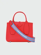 Cartera de cuero negra con gran capacidad y diseño elegante, modelo Roseau.
