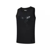 Musculosa de básquet negra con logo y nombre del equipo Chicago Bulls en el frente.