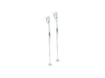 Caravanas colgantes de plata 925, con un diseño elegante y largo de 8 cm.