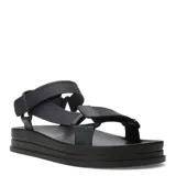 Sandalias negras estilo Teva, con plataforma y tiras ajustables de goma.
