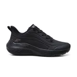 Championes Skechers Bobs Sport Squad Waves, color negro, con capellada de durabuck con detalles en relieve y perforados, plantilla Skechers Memory Foam y suela flexible con tracción.