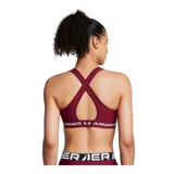 Top deportivo Under Armour color negro, con breteles cruzados en la espalda y banda elástica con el logo de la marca.