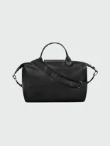 Bolso tote Longchamp Le Pliage Xtra de cuero color negro, con doble asa corta y correa larga extraíble.