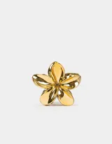 Broche dorado con forma de flor de cinco pétalos.
