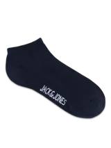 Pack de cinco pares de medias de corte bajo color azul marino con logo Jack & Jones en blanco.