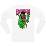 Remera negra de manga larga con estampa del logo de la marca Emexem en el pecho.