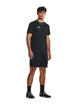 Remera deportiva Under Armour Challenger color azul con paneles laterales en celeste y logo estampado en el pecho.