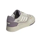 Championes urbanos Adidas Drop Step Low 2.0, color gris claro con detalles en blanco, beige y lila.