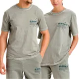 Remera Diadora T1 Manifesto Palette color gris con estampado en el frente.