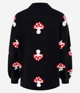Buzo de manga larga y cuello alto confeccionado en jacquard con estampado de hongos.