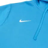 Hoodie Nike celeste con capucha y bolsillo canguro frontal. Presenta el logo de Nike en blanco en el pecho izquierdo y el escudo de la Asociación Uruguaya de Fútbol (AUF) en el lado derecho.