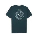 Remera de algodón color verde oscuro con logo Puma estampado en blanco en el pecho.