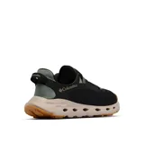 Zapatillas Columbia Drainmaker XTR para hombre, color negro con detalles en verde y suela beige. Diseño sin cordones, con capellada de malla de secado rápido, entresuela ligera con puertos de drenaje y suela de goma con micro ranuras para mayor tracción.