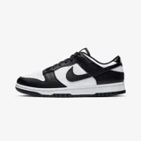 Zapatillas Nike Dunk Low Retro, color blanco y negro, con el logo de Nike en negro en los laterales.