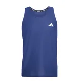 Musculosa de running azul con logo Adidas blanco en el pecho.