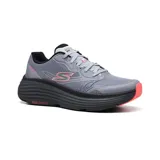Championes deportivos Skechers Max Cushioning Endeavour, color gris con detalles en rosa. Capellada de malla con superposiciones sintéticas, plantilla Air-Cooled Goga Mat, amortiguación ULTRA LIGHT y entresuela Max Cushioning.
