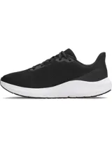 Championes de running Under Armour Charged Pursuit 4, color negro con logo blanco y suela blanca.