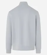 Buzo deportivo verde agua para hombre, confeccionado en algodón y poliéster. Cuenta con cuello alto con cremallera, manga larga con ajustes, bolsillo canguro y doble tejido interno.