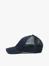 Gorra de béisbol azul marino con paneles de malla en la parte trasera, logo de Tommy Jeans bordado en el frente y tira ajustable en la parte trasera.