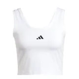 Top deportivo Adidas Essentials Small Logo, color blanco, con escote redondo y logo de Adidas en el centro del pecho.