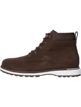 Botines de caña baja Tommy Hilfiger color marrón, confeccionados en ante, con cordones, suela de goma y logo distintivo en el tobillo.