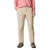 Pantalón convertible de senderismo color beige, con protección solar FPU 50, perneras desmontables con cremallera para convertirlo en short, bolsillos laterales y traseros. Fabricado con materiales 100% reciclados.