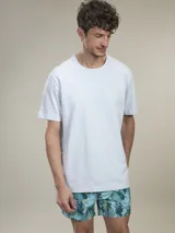 Remera celeste de algodón pesado de 260 gramos, suave, resistente y cómoda.