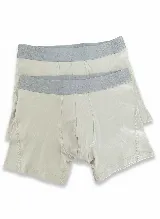 Pack de dos bóxers lisos color gris claro, con cintura elastizada con el logo de la marca.