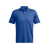 Remera polo Under Armour Matchplay para hombre, color gris jaspeado con logo negro en el pecho.