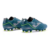 Championes de fútbol Joma Águila 2317 Blue para hombre, color azul con detalles en plateado y amarillo. Fabricados con material sintético resistente y transpirable, suela de caucho de dos densidades y media suela de Phylon.