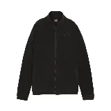 Campera de micropolar negro con cierre frontal, cuello alto y logo de Puma bordado en el pecho.
