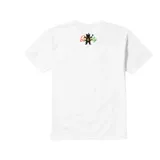 Remera blanca de manga corta con el logo de Etnies estampado en el pecho con diseño de cuadros en colores rojo, amarillo y verde.