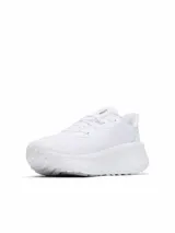 Zapatillas de running Columbia Konos Elevate para mujer, color blanco, con capellada de malla transpirable, tecnología Omni-MAX™ para amortiguación y estabilidad, entresuela TechLite+™ de espuma, plantilla TechLite™ Eco con material reciclado, suela Omni-Grip™ para tracción en todo tipo de terrenos y sistema Navic Fit™ para un ajuste seguro.