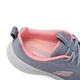 Championes deportivos Skechers Relaxed Fit: Edgeride - Smooth Journey color gris con detalles en rosa. Con plantilla Air Cooled Memory Foam, ajuste Relaxed Fit y suela con buen agarre.