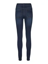 Jeans skinny de tiro alto color azul oscuro.