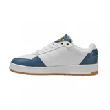 Championes Puma Court Classic blancos de cuero, con detalles en negro y dorado.