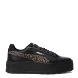 Championes Puma Karmen II Animal Flair, color negro con detalles animal print en el logo y el talón, y plataforma.