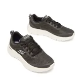 Championes Skechers Go Walk Flex Kali negros con suela blanca. Capellada de malla, plantilla Air-Cooled Goga Mat y amortiguación Ultra Go.