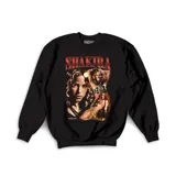 Buzo negro de algodón con estampado de Shakira en el frente.